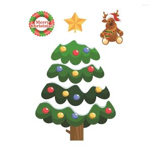 Kerstdecoraties Statische sticker koelkast raam PVC Decal Home Office Shop Zelfklevende decoratie Lange hoed Santa-clausule