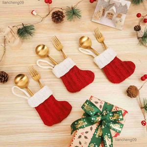 Kerstversiering Kous Hanger Ornament Decoratie Vork Mes Bestek Zak Xmas Servies Houder Navidad Drop Delivery Home Gar Dhh3V