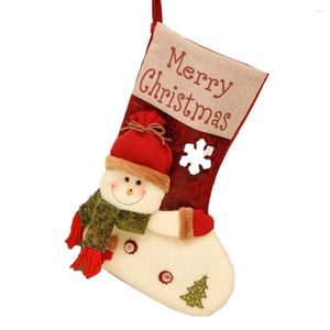 Kerstdecoraties kousen tas hangende doek ornamenten kleine laarzen patroon print decoratie cadeau