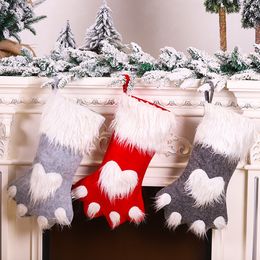 Décorations de Noël Bas Accessoires de décoration de la maison Sacs cadeaux Pet Dog Cat Paw Stocking Chaussettes Ornements d'arbre de Noël 220912