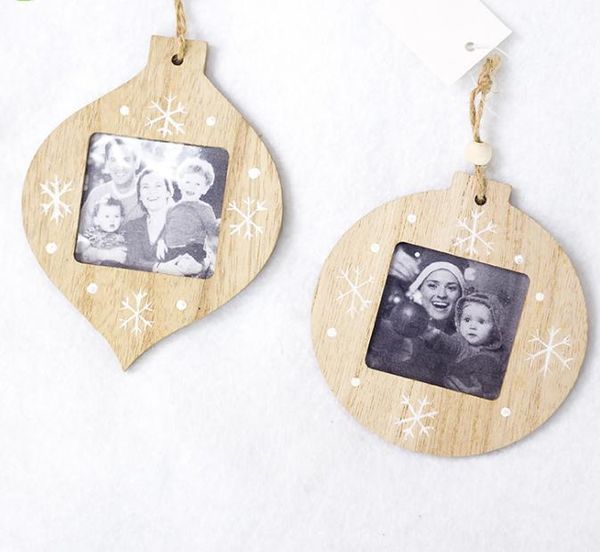 Décorations de noël pendentif vierge par Sublimation, cadre Photo en bois, cadeaux de noël, ornement d'arbre de noël