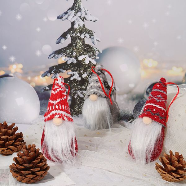 Decoraciones navideñas Santa sueca Gnomo sin rostro Adornos de muñecos de peluche Elfo hecho a mano Juguete Decoración de fiesta en casa Regalo al por mayor