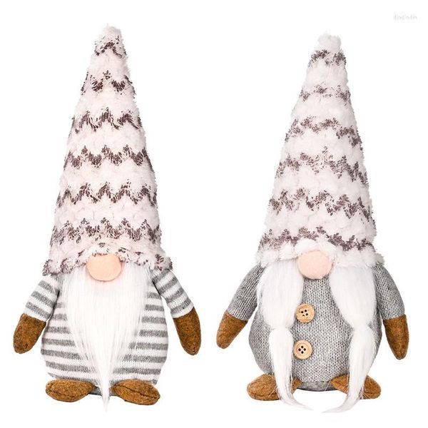 Décorations de Noël suédois Santa Gnome peluche câlin elfe poupée cadeau d'anniversaire Table blanc gris pour la maison 2022 noël