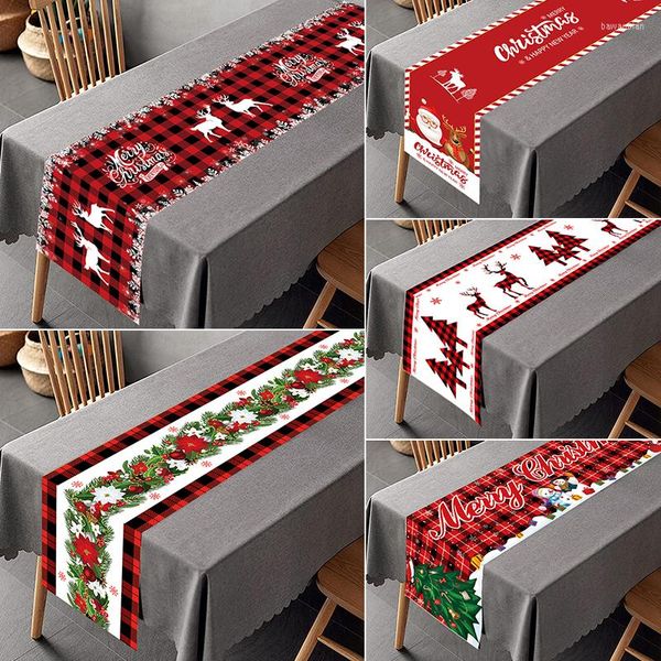Décorations de Noël Table coureur joyeux décoration pour la nappe à domicile couverture de Noël