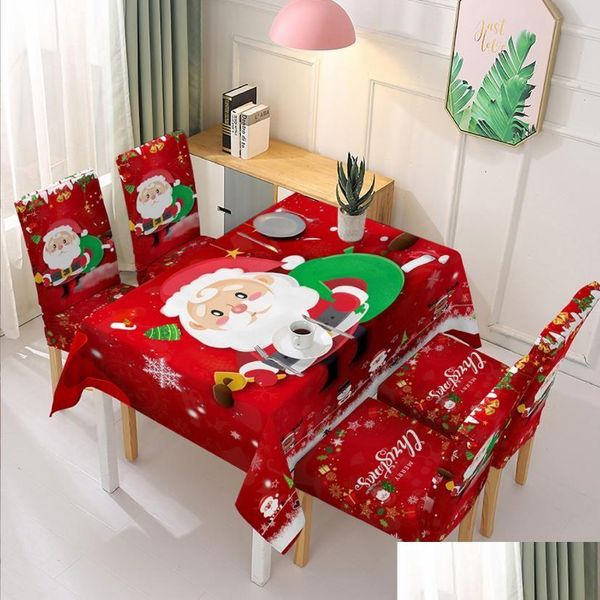 Décorations De Noël Nappe Chaise Er Décoration Élastique Onepiece Chairer Absorbant Cadeau Drop Delivery Home Garden Festive Party Dhrtt