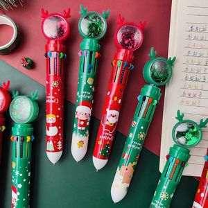 Décorations de noël stylo à bille dix couleurs, mignon presse, cadeau de vacances pour enfant, décor de joyeux pour la maison, ornement de noël