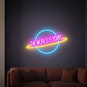 Kerstversiering The World Is Yours Neon Sign Aangepaste wanddecoratie Slaapkamer Gepersonaliseerde cadeau thuis 231011