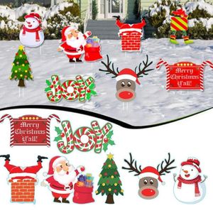 Kerstdecoraties thema werf ornament plastic holle bord tuinkaart xmas outdoor gazon bord home decoratie 2022