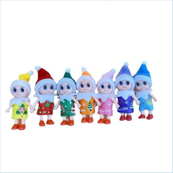 Decoraciones navideñas Muñecas de elfo para bebés pequeños con brazos móviles Piernas Rellenos de medias de Navidad Regalos de vacaciones de cumpleaños para niñas pequeñas Dr Dhbj8