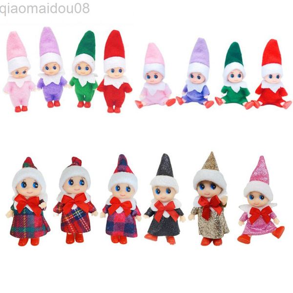 Decoraciones navideñas Muñecas de elfo para bebés pequeños Muñecos de peluche Elfos para bebés Regalo de niñas y niños en el estante Decoraciones de año nuevo de Navidad Decoración para el hogar L220907