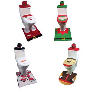 Kerstdecoraties Toiletzitting Cover Santa Claus Badkamer Mat Xmas Decor Badkamers Santas Toiletten stoelen Covers Covers YF0061