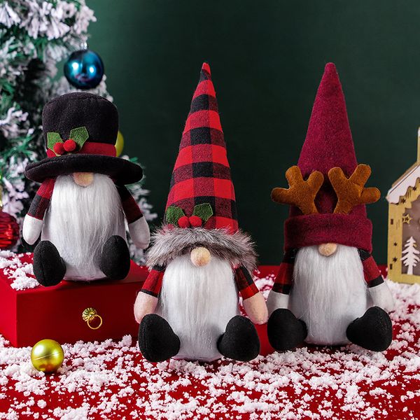 Décorations de Noël jouet barbe blanche vieilles hommes avec une poupée nordique gnome gnome gnome window ornements