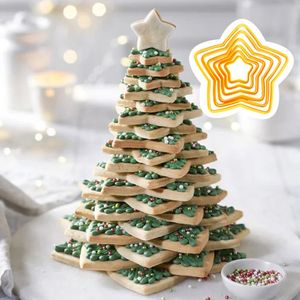 Decorações de natal árvore biscoito cortador molde 3d estrela cozimento bolo decoração ferramenta fonte 231110
