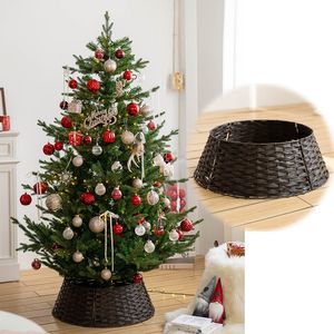 Décorations de Noël collier d'arbre à la main rotin artificiel support en osier panier couverture de Base pour la décoration de vacances 221125