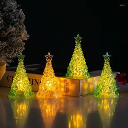 Décorations de Noël Arbre Cristal Veilleuse Pour La Maison Noël Romantique Ambiance De Vacances Arbol De Navidad Ornements LED Décoration Lumineuse