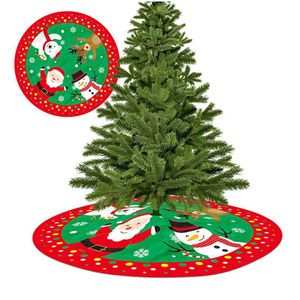 Décorations de Noël décor d'arbre rond Snowman Santa Elk Jupe imprimeur du tablier