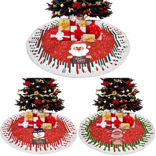 Décorations de noël arbre décor flocon de neige jupe impression tissu pour noël maison année cadeau NavidadChristmas