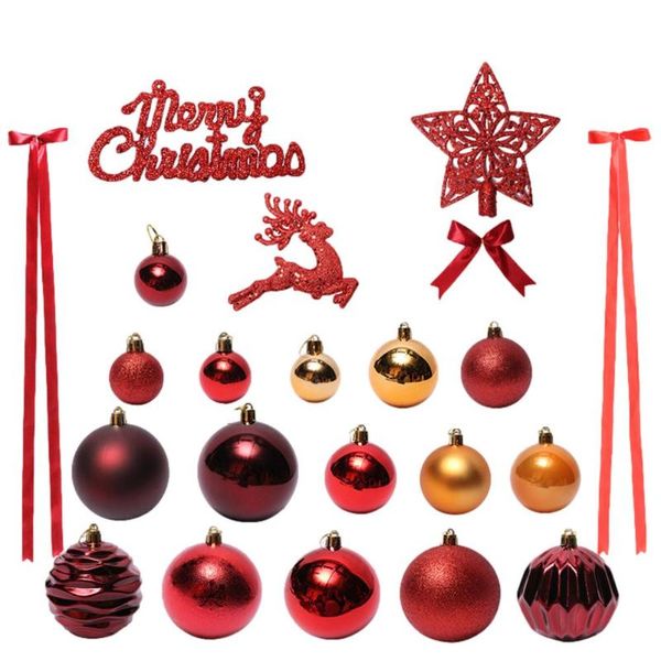 Décorations De Noël Boules De Décoration D'arbre Ensemble Ornements De Boule Incassables Avec Pendentifs De Cintre Pour Noël Décorations De NoëlCh