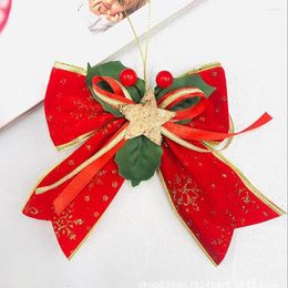 Décorations de Noël Boîte de décoration d'arbre Noeuds de couronne de Noël Grand rouge Tottest Lin Plaid Jardin suspendu 15x16cm Emballage cadeau Bowknot de mariage