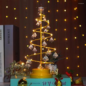 Décorations de noël arbre décoration métal lampe de table décor à la maison lumière vacances cadeau artisanat chambre petites veilleuses