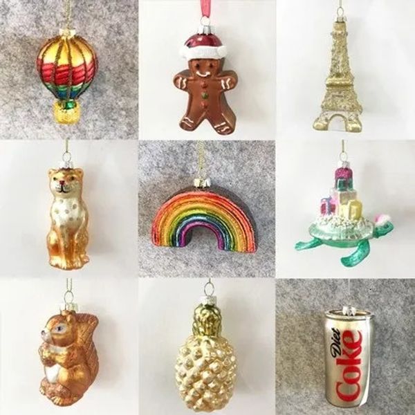 Décorations de Noël décorations d'arbre pendentif créatif en verre cadeaux de fenêtre commerce extérieur collection de jouets de poupée de 3 pouces 231026