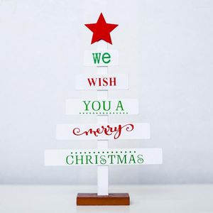 Décorations De Noël Arbre Décor De Bureau En Bois Mini Étoile Lettres Créatives Ornements En Bois Maison Fête De Noël Vacances