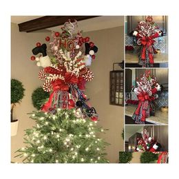 Kerstdecoraties Tree Garland Hangende deuren Windows Decoratie Kransen ornamenten Xmas Decor Toppers feestelijke feestartikelen Drop DHC4I