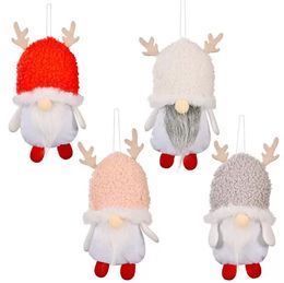 Decoraciones navideñas de ornamentos gnomo colgantes de la muñeca sin rostro Xams Regalos DD743