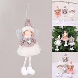 Kerstdecoraties boomhangend ornament met pluche prinses vlinderontwerp schattige mini hanger voor vakantiedecor GRSA889