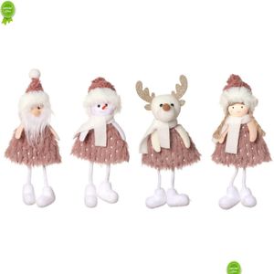 Décorations de Noël arbre suspendu Elk Santa Snowman Pink Doll Christma Merry Decor Gift Noël Noel NAVIDAD Favor Drop Deved Dhgys