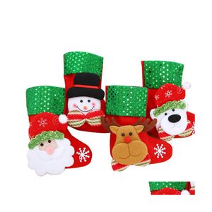 Décorations De Noël Arbre Suspendu Chaussettes Linge Festival Apple Cadeau Sacs De Bonbons Dessin Animé Flocon De Neige Fête De Noël Cheminée Wll571 Drop Del Dhto0