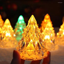 Kerstdecoraties Tree Night Light Iceberg Sfeer Lichten Acryl Crystal Decoration Home Led Hanging Ornament