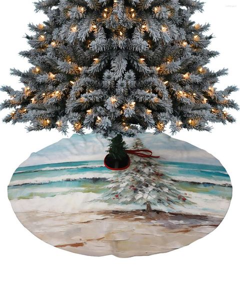 Jupe de peinture à l'huile d'arbre, décorations de noël, fournitures pour la maison, jupes rondes, couverture de Base