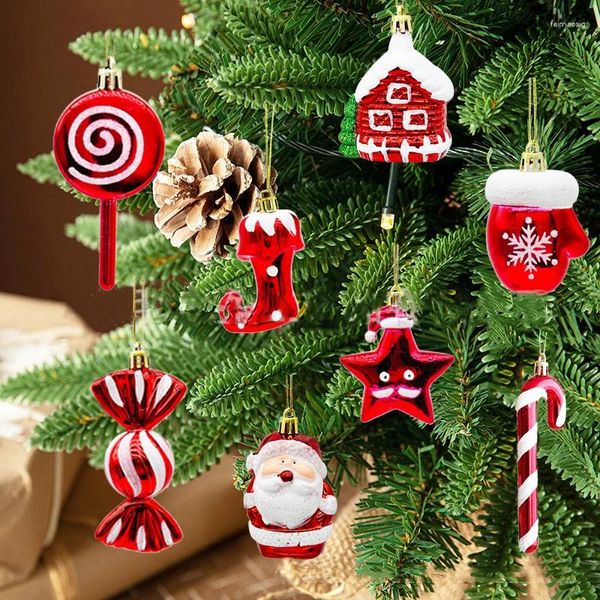 Décorations de noël pendentifs d'arbre, sucettes, père noël, tentures créatives, ornement de goutte de noël, décor de joyeux an