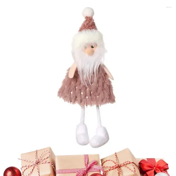 Decoraciones navideñas adornos de lujo de peluche suministros de fiesta de muñecas colgantes ángel santa reno