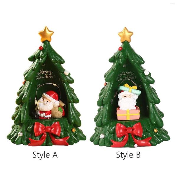 Décorations de Noël Arbre Santa Statue Cadeau Night Light Miniatures Durables Pour El