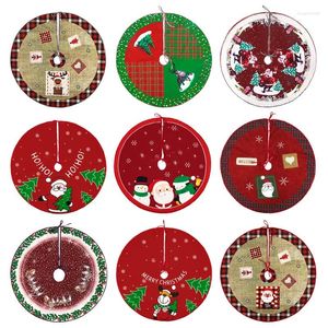 Décorations de Noël Jupe d'arbre Dessin animé Père Noël Bonhomme de neige Elk Noël Noel Natal 2024 Joyeux Décor Bonne Année