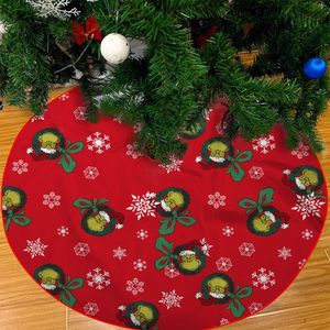 Kerstdecoraties Boomrok Grinchs Plush Decoratief schort Tapijt vloer Mat Jaar Xmas Party Decor Deken Green Hair Monster