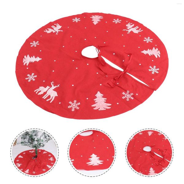 Décorations de Noël jupe arbre tapis de tablier de tapis de vacances de fête de fête de fête de fête de fête de base rouge