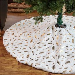 Kerstdecoraties boomrok pluche kerstmat witte zachte faux vacht met geborduurd voor feest 1 pcc