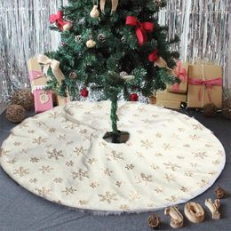 Adornos navideños para árbol, falda con copos de nieve, alfombra de felpa blanca, adornos para decoración de la habitación del hogar, regalo de Navidad 2023