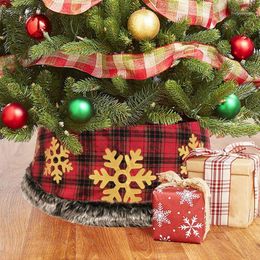 Kerstdecoraties Tree rokstandaard Kraagbasis omslag met bont sneeuwvlok tapijt Xmas vloermatjaar Jaar Tapijten