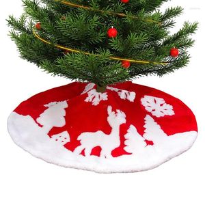 Tapis de jupe de jupes d'arbre de décorations de Noël avec le renne et les flocons de neige pour