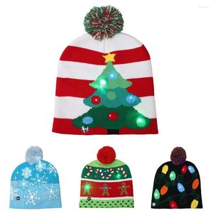 Décorations de noël arbre flocon de neige pain d'épice homme lumière LED bonnet tricoté bonnet chapeau décor fournitures de fête Festive