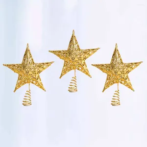 Kerstdecoraties boomster topper ornamenten decoratie glitter simpele zilveren sterren