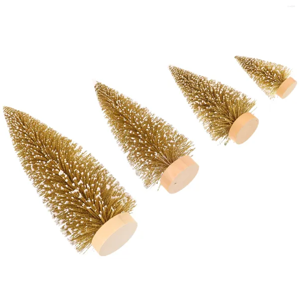 Décorations de Noël arbre de table Miniature pin artificiel noël pour cadeaux vacances décor à la maison 4 pièces