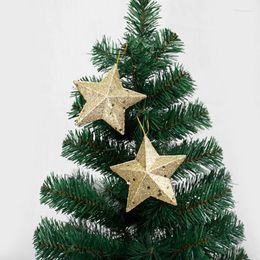 Décorations de Noël Arbre Top Star Portes Et Fenêtres Décor Cadeau Brillant Or Glitter Cinq Pointu Nuit Année Ornement