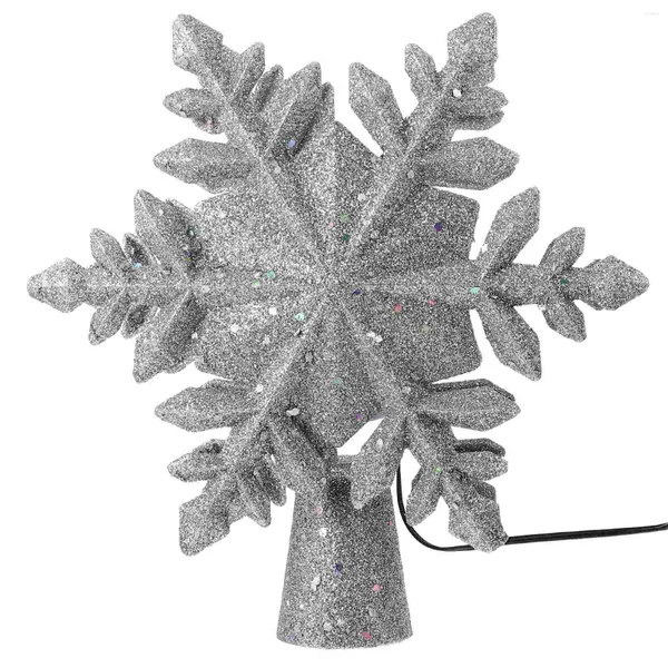 Decoraciones navideñas Árbol Topper Decoración Startreetop Copo de nieve Proyector Ornamento Lámpara Adornos 3Dholiday Light Glitter