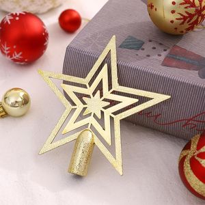 Décorations de Noël Arbre Topper Glittered Gold Star DIY Plug In Ornement Pour La Fête À La Maison Intérieur Et Extérieur Treetop Décoration Incassable