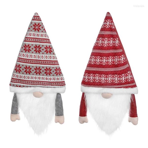 Décorations de noël, décoration de sommet d'arbre, Gnome, décor de vacances, chapeau de flocon de neige 85LC